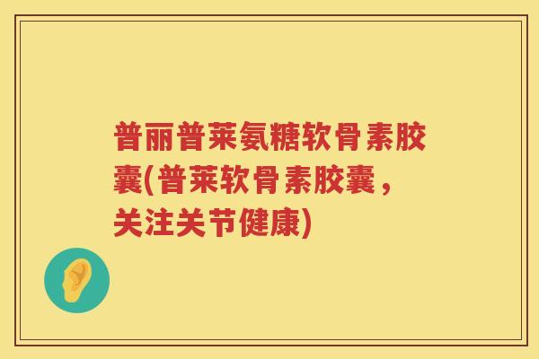 普丽普莱氨糖软骨素胶囊(普莱软骨素胶囊,关注关节健康) 普丽普莱氨糖软骨素胶囊(普莱软骨素胶囊,关注关节健康)