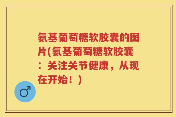 氨基葡萄糖软胶囊的图片(氨基葡萄糖软胶囊:关注关节健康,从现在开始!) 氨基葡萄糖软胶囊的图片(氨基葡萄糖软胶囊:关注关节健康,从现在开始!)