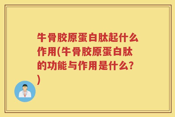 牛骨胶原蛋白肽起什么作用(牛骨胶原蛋白肽的功能与作用是什么?) 牛骨胶原蛋白肽起什么作用(牛骨胶原蛋白肽的功能与作用是什么?)