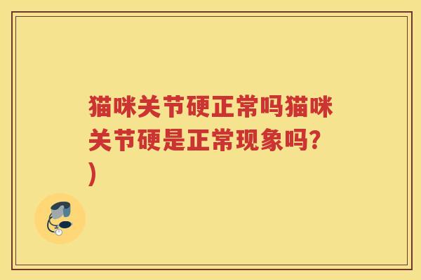 猫咪关节硬正常吗猫咪关节硬是正常现象吗？)