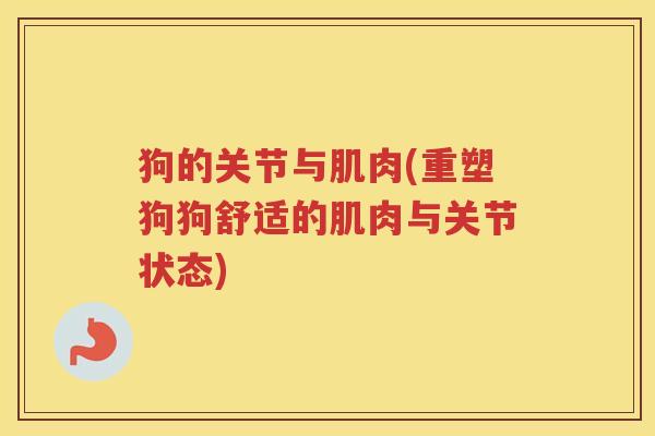 狗的关节与肌肉(重塑狗狗舒适的肌肉与关节状态) 狗的关节与肌肉(重塑狗狗舒适的肌肉与关节状态)