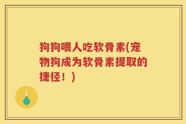 狗狗喂人吃软骨素(宠物狗成为软骨素提取的捷径!) 狗狗喂人吃软骨素(宠物狗成为软骨素提取的捷径!)