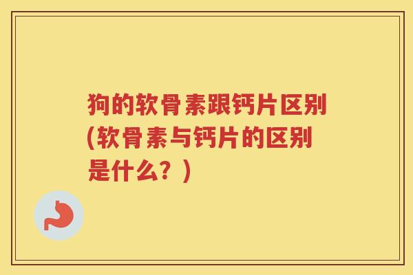 狗的软骨素跟钙片区别(软骨素与钙片的区别是什么？)