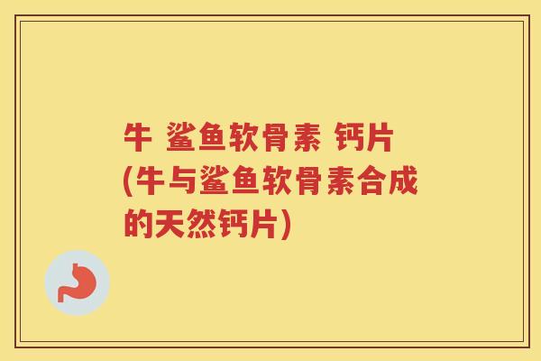 牛 鲨鱼软骨素 钙片(牛与鲨鱼软骨素合成的天然钙片)