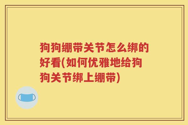 狗狗绷带关节怎么绑的好看(如何优雅地给狗狗关节绑上绷带) 狗狗绷带关节怎么绑的好看(如何优雅地给狗狗关节绑上绷带)