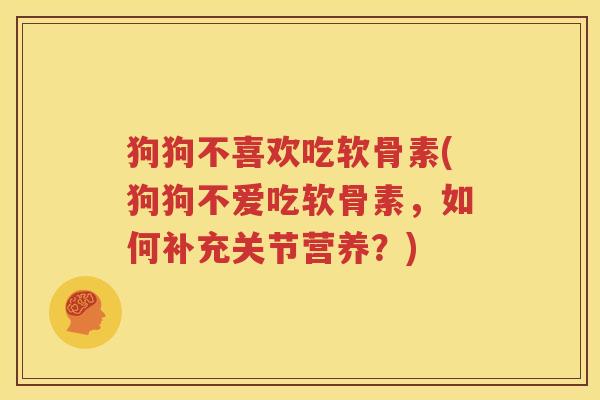 狗狗不喜欢吃软骨素(狗狗不爱吃软骨素，如何补充关节营养？)