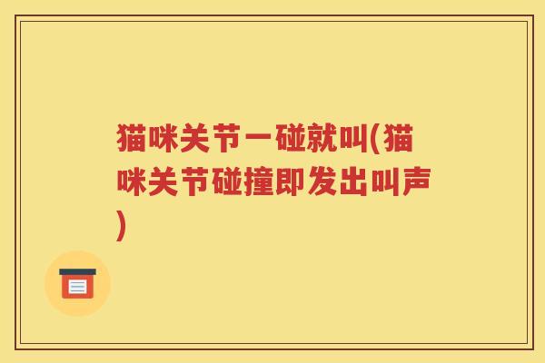 猫咪关节一碰就叫(猫咪关节碰撞即发出叫声) 猫咪关节一碰就叫(猫咪关节碰撞即发出叫声)