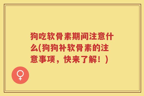 狗吃软骨素期间注意什么(狗狗补软骨素的注意事项，快来了解！)