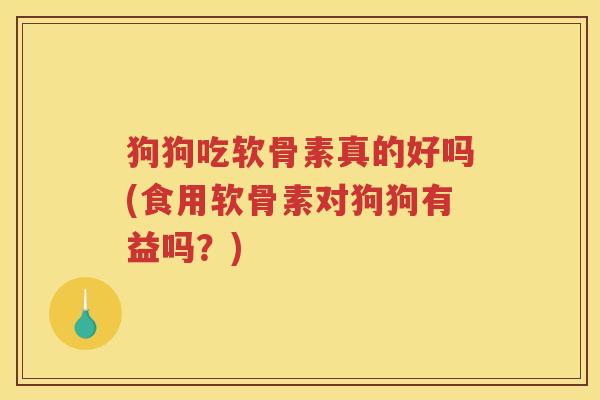 狗狗吃软骨素真的好吗(食用软骨素对狗狗有益吗?) 狗狗吃软骨素真的好吗(食用软骨素对狗狗有益吗?)