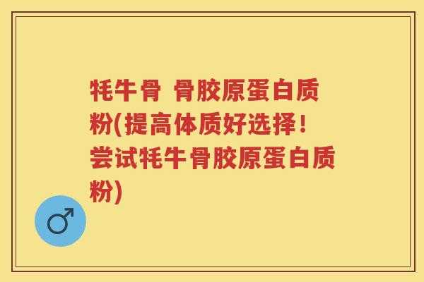 牦牛骨 骨胶原蛋白质粉(提高体质好选择!尝试牦牛骨胶原蛋白质粉) 牦牛骨 骨胶原蛋白质粉(提高体质好选择!尝试牦牛骨胶原蛋白质粉)