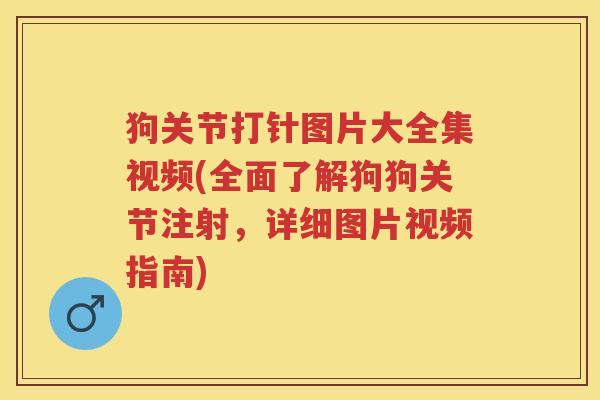 狗关节打针图片大全集视频(全面了解狗狗关节注射,详细图片视频指南) 狗关节打针图片大全集视频(全面了解狗狗关节注射,详细图片视频指南)