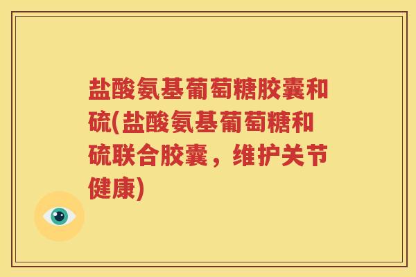 盐酸氨基葡萄糖胶囊和硫(盐酸氨基葡萄糖和硫联合胶囊,维护关节健康) 盐酸氨基葡萄糖胶囊和硫(盐酸氨基葡萄糖和硫联合胶囊,维护关节健康)