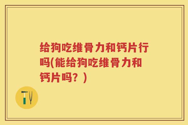 给狗吃维骨力和钙片行吗(能给狗吃维骨力和钙片吗?) 给狗吃维骨力和钙片行吗(能给狗吃维骨力和钙片吗?)