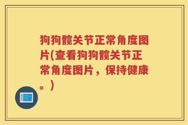 狗狗髋关节正常角度图片(查看狗狗髋关节正常角度图片，保持健康。)