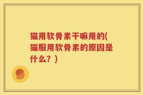 猫用软骨素干嘛用的(猫服用软骨素的原因是什么?) 猫用软骨素干嘛用的(猫服用软骨素的原因是什么?)