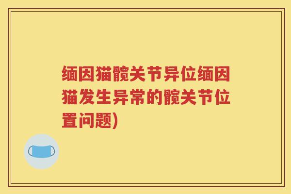缅因猫髋关节异位缅因猫发生异常的髋关节位置问题) 缅因猫髋关节异位缅因猫发生异常的髋关节位置问题)