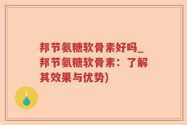 邦节氨糖软骨素好吗_邦节氨糖软骨素:了解其效果与优势) 邦节氨糖软骨素好吗_邦节氨糖软骨素:了解其效果与优势)