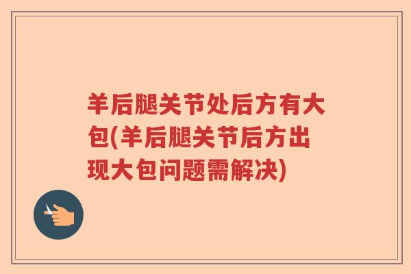 羊后腿关节处后方有大包(羊后腿关节后方出现大包问题需解决) 羊后腿关节处后方有大包(羊后腿关节后方出现大包问题需解决)