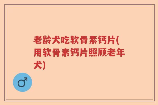老龄犬吃软骨素钙片(用软骨素钙片照顾老年犬) 老龄犬吃软骨素钙片(用软骨素钙片照顾老年犬)
