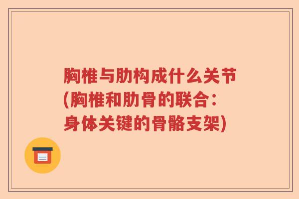 胸椎与肋构成什么关节(胸椎和肋骨的联合:身体关键的骨骼支架) 胸椎与肋构成什么关节(胸椎和肋骨的联合:身体关键的骨骼支架)