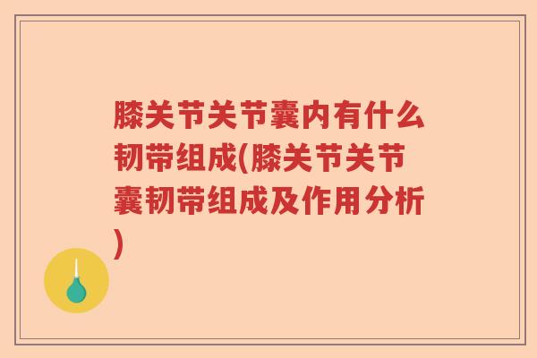 膝关节关节囊内有什么韧带组成(膝关节关节囊韧带组成及作用分析) 膝关节关节囊内有什么韧带组成(膝关节关节囊韧带组成及作用分析)