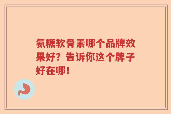 氨糖软骨素哪个品牌效果好？告诉你这个牌子好在哪！