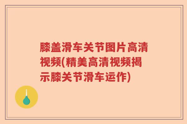 膝盖滑车关节图片高清视频(精美高清视频揭示膝关节滑车运作) 膝盖滑车关节图片高清视频(精美高清视频揭示膝关节滑车运作)