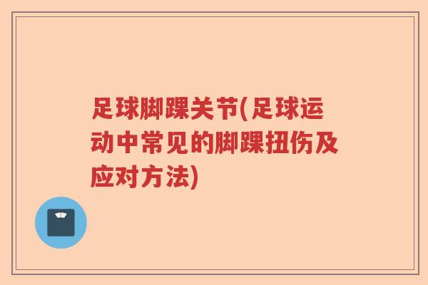足球脚踝关节(足球运动中常见的脚踝扭伤及应对方法) 足球脚踝关节(足球运动中常见的脚踝扭伤及应对方法)