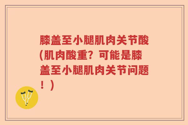 膝盖至小腿肌肉关节酸(肌肉酸重？可能是膝盖至小腿肌肉关节问题！)