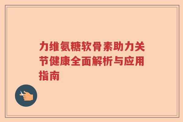 力维氨糖软骨素助力关节健康全面解析与应用指南 力维氨糖软骨素助力关节健康全面解析与应用指南