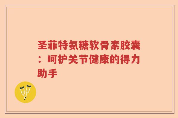圣菲特氨糖软骨素胶囊:呵护关节健康的得力助手 圣菲特氨糖软骨素胶囊:呵护关节健康的得力助手