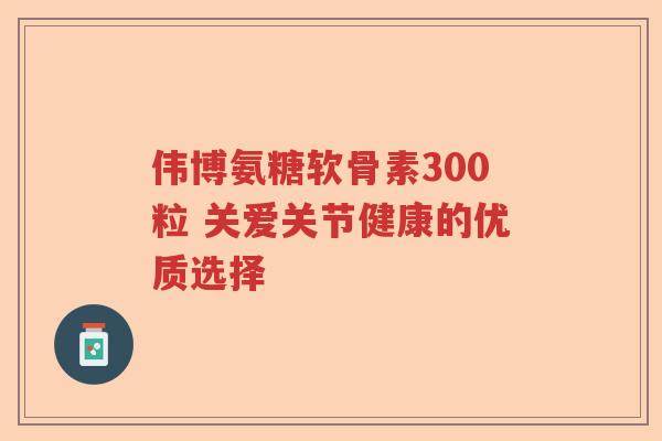 伟博氨糖软骨素300粒 关爱关节健康的优质选择 伟博氨糖软骨素300粒 关爱关节健康的优质选择