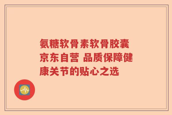 氨糖软骨素软骨胶囊 京东自营 品质保障健康关节的贴心之选