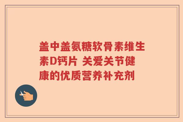 盖中盖氨糖软骨素维生素D钙片 关爱关节健康的优质营养补充剂 盖中盖氨糖软骨素维生素D钙片 关爱关节健康的优质营养补充剂
