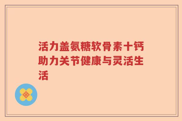 活力盖氨糖软骨素十钙助力关节健康与灵活生活 活力盖氨糖软骨素十钙助力关节健康与灵活生活