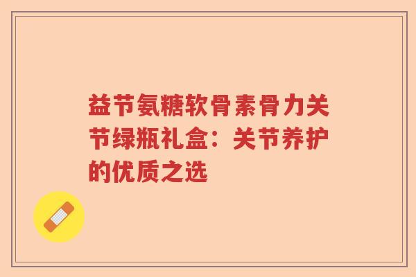 益节氨糖软骨素骨力关节绿瓶礼盒:关节养护的优质之选 益节氨糖软骨素骨力关节绿瓶礼盒:关节养护的优质之选