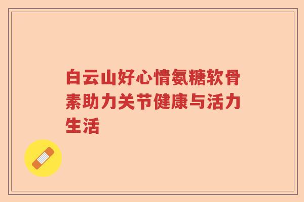 白云山好心情氨糖软骨素助力关节健康与活力生活 白云山好心情氨糖软骨素助力关节健康与活力生活