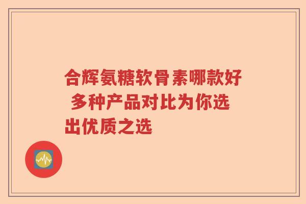 合辉氨糖软骨素哪款好 多种产品对比为你选出优质之选 合辉氨糖软骨素哪款好 多种产品对比为你选出优质之选