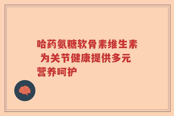 哈药氨糖软骨素维生素 为关节健康提供多元营养呵护