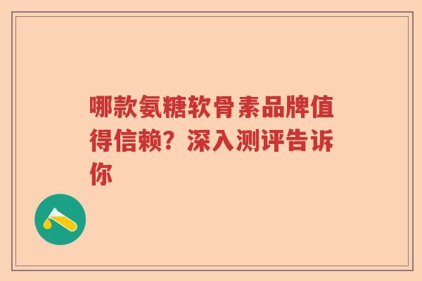 哪款氨糖软骨素品牌值得信赖？深入测评告诉你