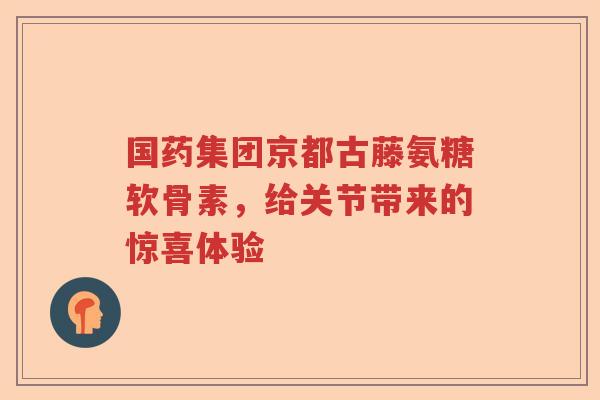 国药集团京都古藤氨糖软骨素，给关节带来的惊喜体验