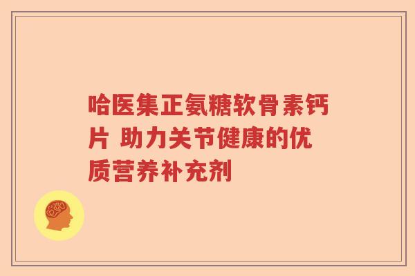 哈医集正氨糖软骨素钙片 助力关节健康的优质营养补充剂