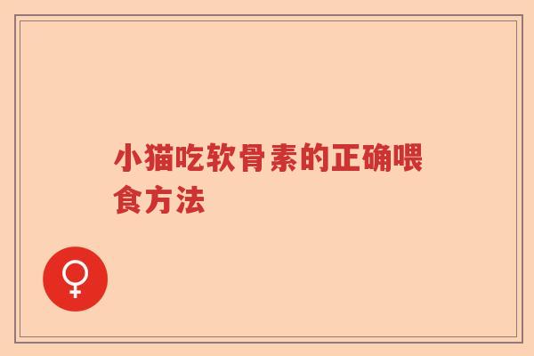 小猫吃软骨素的正确喂食方法