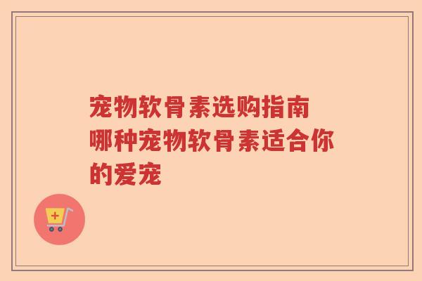 宠物软骨素选购指南 哪种宠物软骨素适合你的爱宠 宠物软骨素选购指南 哪种宠物软骨素适合你的爱宠