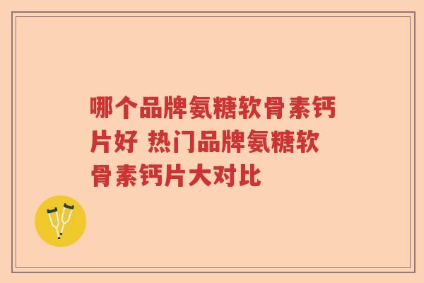 哪个品牌氨糖软骨素钙片好 热门品牌氨糖软骨素钙片大对比