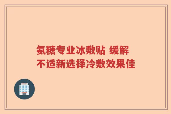 氨糖专业冰敷贴 缓解不适新选择冷敷效果佳