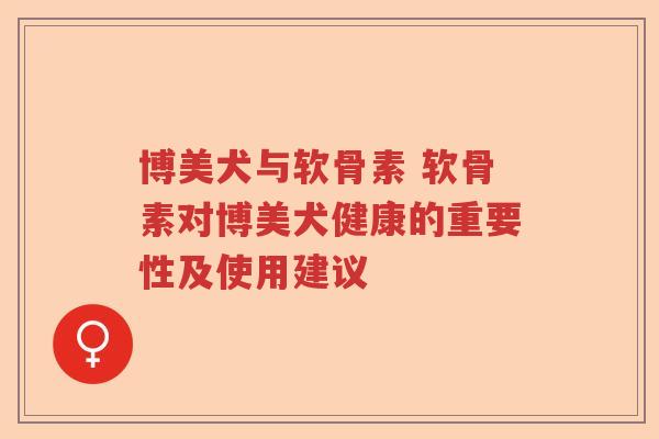 博美犬与软骨素 软骨素对博美犬健康的重要性及使用建议 博美犬与软骨素 软骨素对博美犬健康的重要性及使用建议