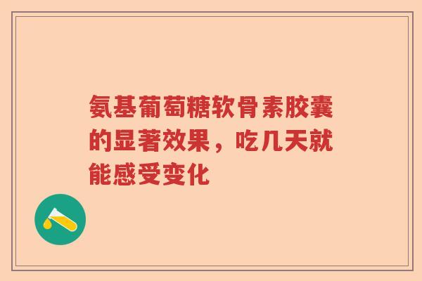 氨基葡萄糖软骨素胶囊的显著效果,吃几天就能感受变化 氨基葡萄糖软骨素胶囊的显著效果,吃几天就能感受变化