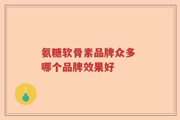氨糖软骨素品牌众多 哪个品牌效果好