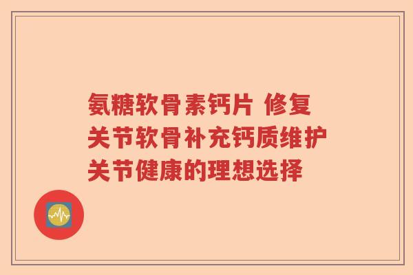 氨糖软骨素钙片 修复关节软骨补充钙质维护关节健康的理想选择